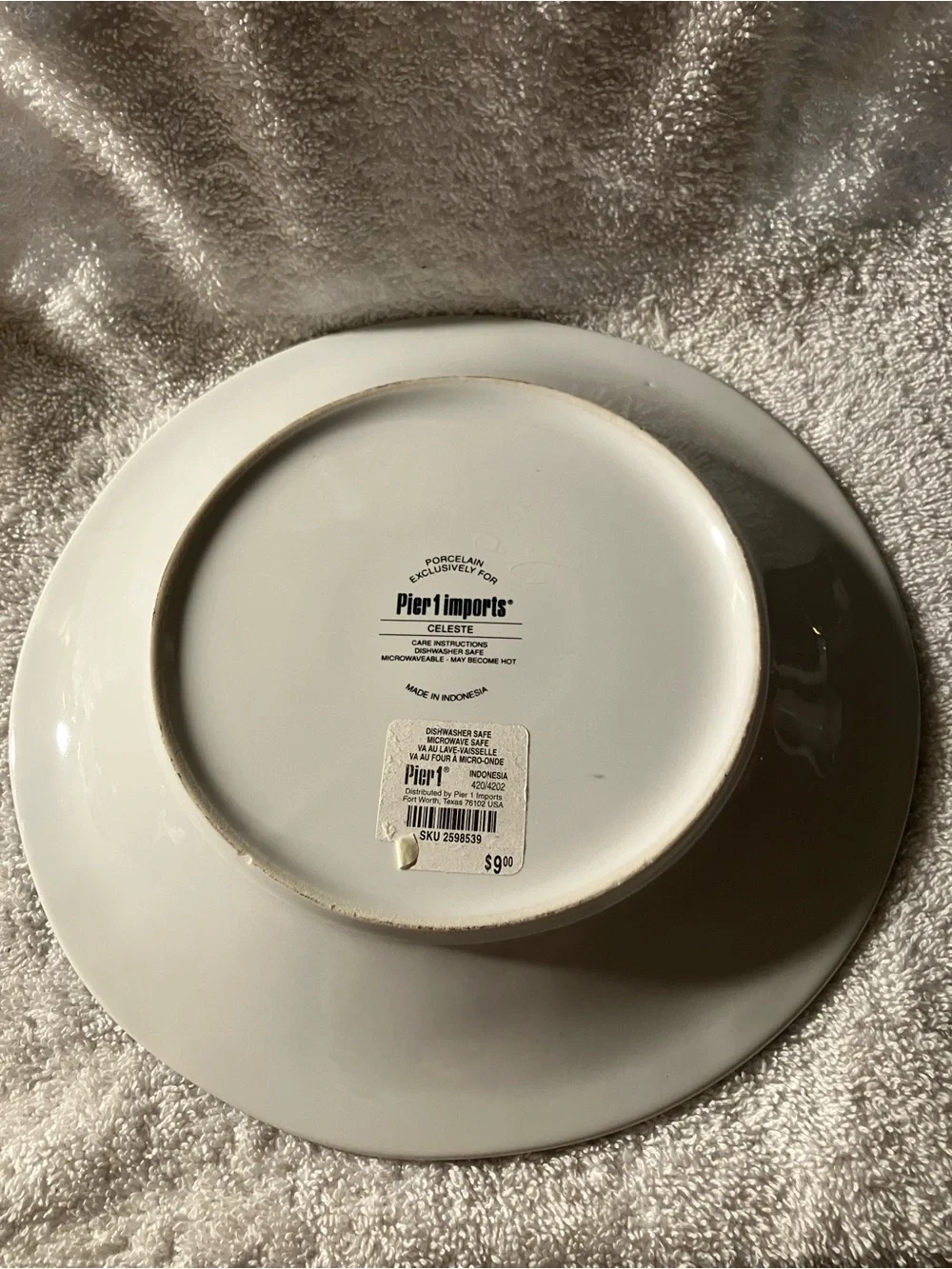 Pier 1 “Celeste” Replacement Ceramic Plate - Blue & Green Floral Motif